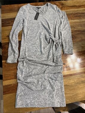 Lucky Brand NWT Gray Long-Sleeve Side Knot Bodycon Dress